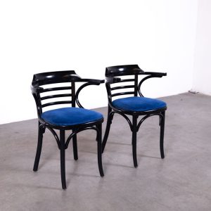 1 set 2 stuks Cafestoel Bent blauw