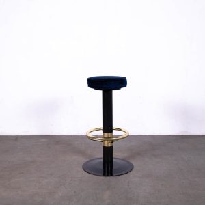 Barkruk Irma velvet blauw goud