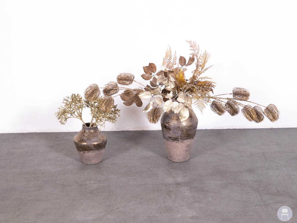 1 set 2 stuks Vaas met siertakken Herfst goud